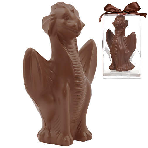 Скульптура из молочного шоколада дракон 150г 