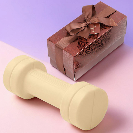 "Гантель" скульптура белый шоколад