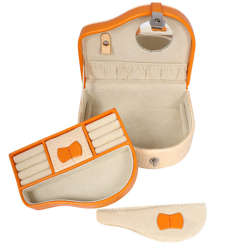 Шкатулка для украшений оранжевая 21х12х8 см 