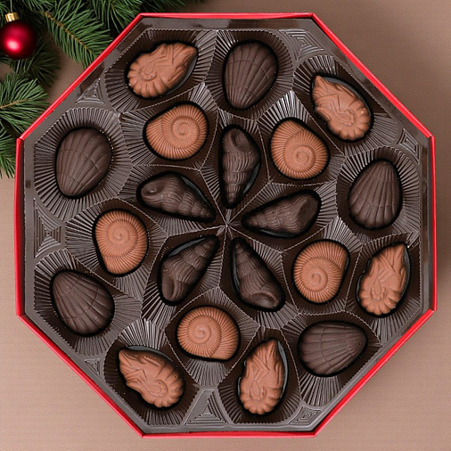 Новогодний набор конфет ассорти с шоколадными начинками 200г