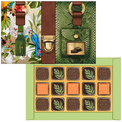 Набор шоколадных конфет 140г (зеленый)