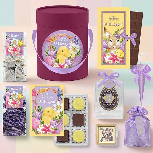 Пасхальный подарочный набор: шоколад, драже, мармелад, конфеты 620г