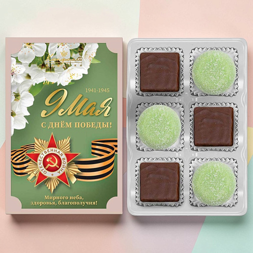 "9 мая" набор мармелад "Зеленая дыня", суфле ванильное в горьком шоколаде