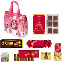 Новогодний набор: конфеты шоколадные, печенье,мед, чай 670г в термопакете