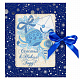 Открытка синяя Счастья в Новом году! белый шоколад 100г