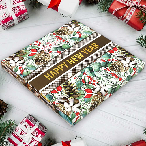 Новогодний набор: мармелад "Вишневый", конфеты "Суфле" в горьком шоколаде 180г