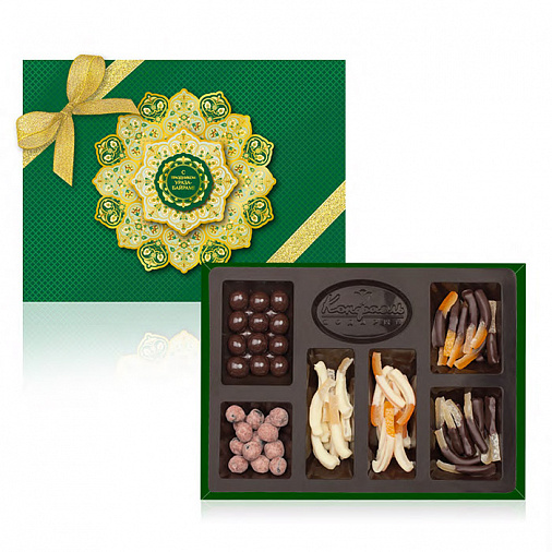 Набор драже и цукатов в шоколаде С праздником Ураза-Байрам! зеленый 325г