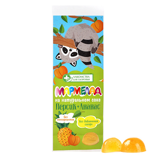 "Без сахара" мармелад желейный(персик и ананас) 105г