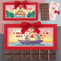 "Признания в любви" открытка молочный шоколад в ассортименте