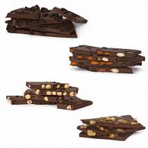 Горький шоколад ломаный с орехами и цукатами в ассортименте