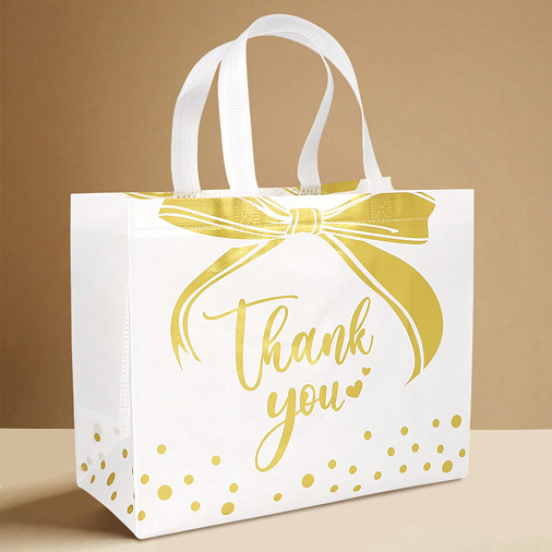 Подарочный пакет Thank you 32*14*25,5 см ,белый