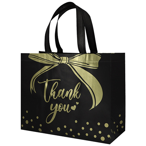 Подарочный пакет Thank you 32*14*25,5 см черный