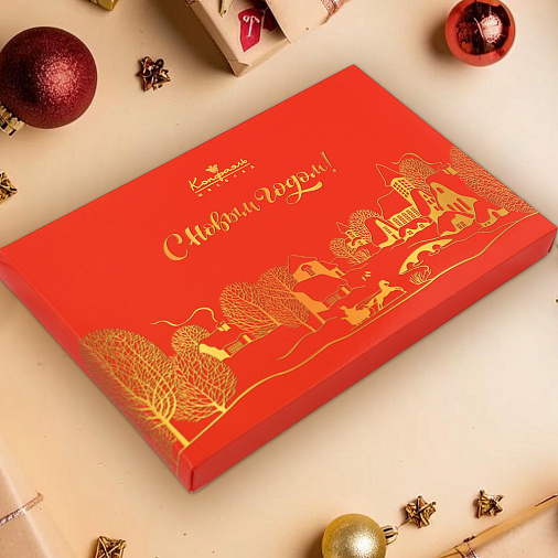 Новогодний набор конфет суфле в горьком шоколаде 90г