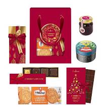 Новогодний набор: шоколад молочный, конфеты ассорти, варенье, чай 565г