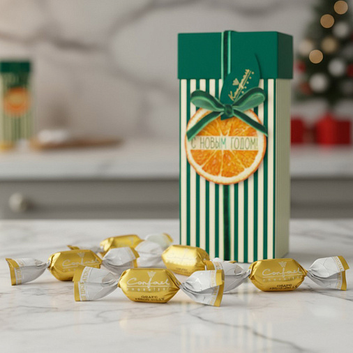 Новогодний набор виноградного мармелада в горьком шоколаде 190г