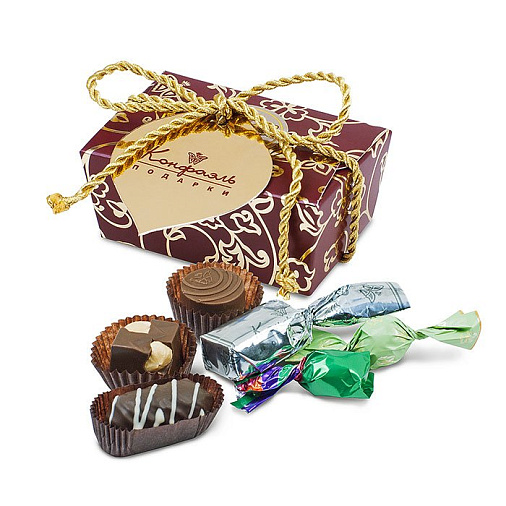 Сундучок с шоколадными конфетами и драже "Классика Конфаэль"