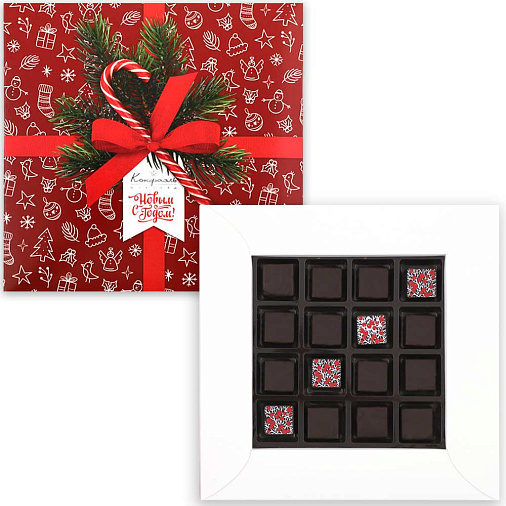 Новогодний набор шоколадных конфет 105г (красный)