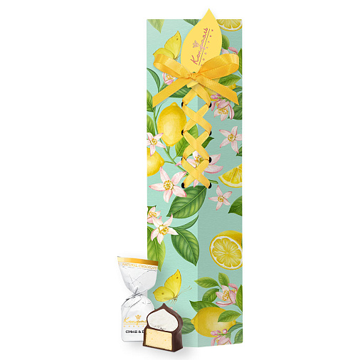 Набор двуслойных конфет: суфле со вкусом манго + ванильное безе в горьком шоколаде 145г