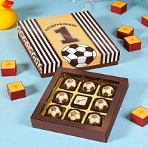 Набор футбольных мячей из шоколада с текстом Поздравляем! 45г