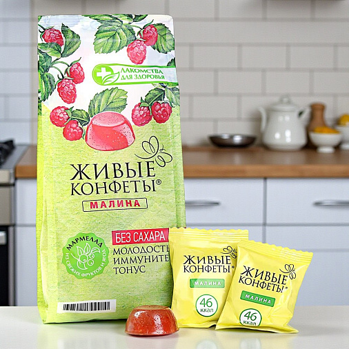 "Без сахара" мармелад желейный малина 170г