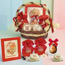 Пасхальная корзина с шоколадом и конфетами 490г