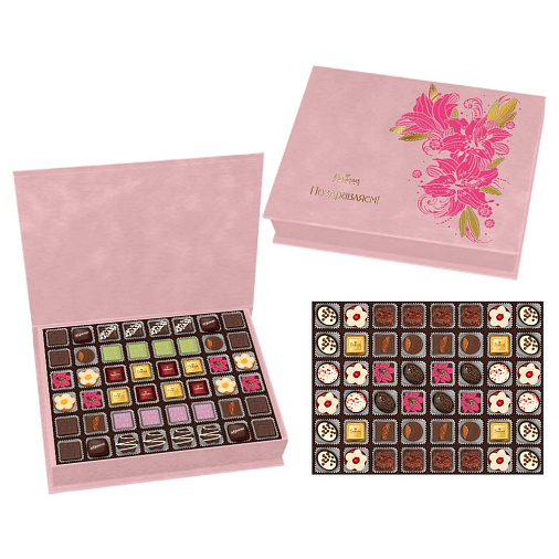 Роскошное собрание конфет ручной работы 965г (розовое)