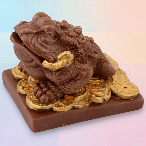 "Жаба на деньгах" скульптура шоколад молочный