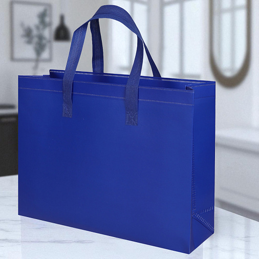 Сумка-шоппер синяя 40х31х12 см