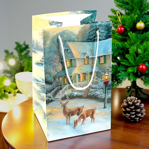 Новогодний пакет «Лесная сказка» 30*18,5*16,5см