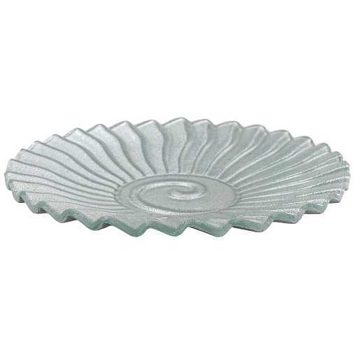 Сервировочное блюдо стеклянное (серебро)