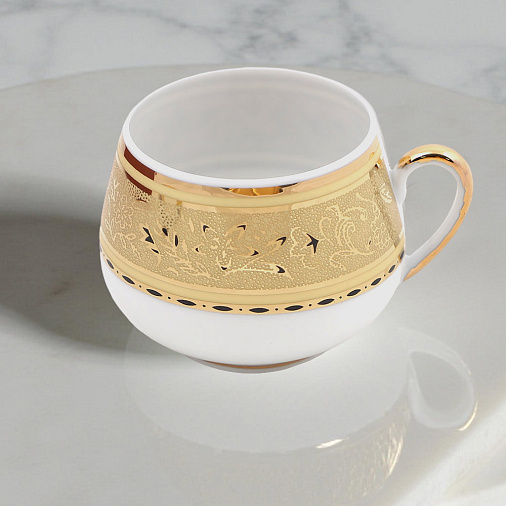 Кофейный набор на 2 персоны (золото на белом)