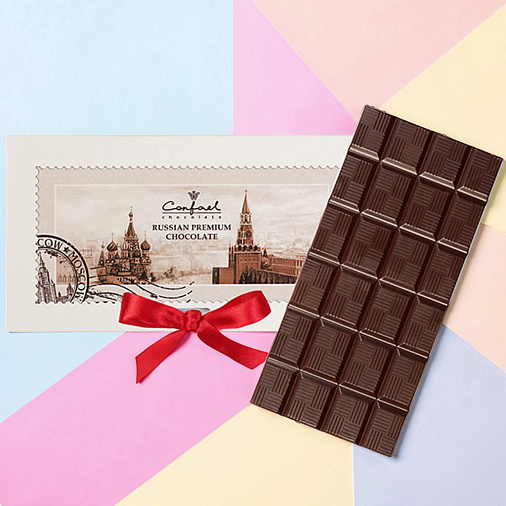 "Красная площадь" открытка горький шоколад 