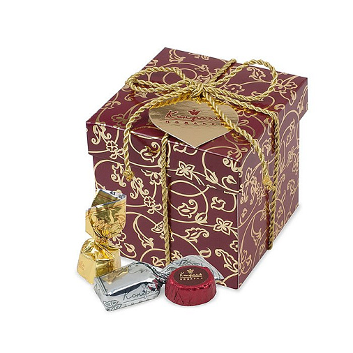 Сливочно-шоколадное ассорти Конфаэль бордовый 200г