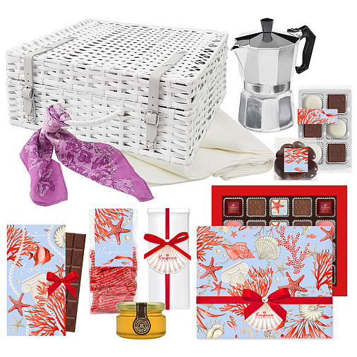 Подарочный чемодан: шоколад, драже, мармелад, мед, кофе, шоколадные конфеты ассорти