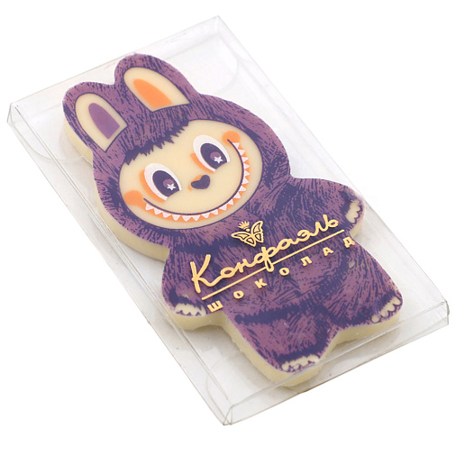 Шоколад белый "Лабубушка" с фиолетовым декором 18г