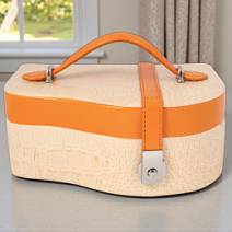 Шкатулка для украшений оранжевая 21х12х8 см 